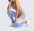 the keeper SET full length legging & crop colour block Blue